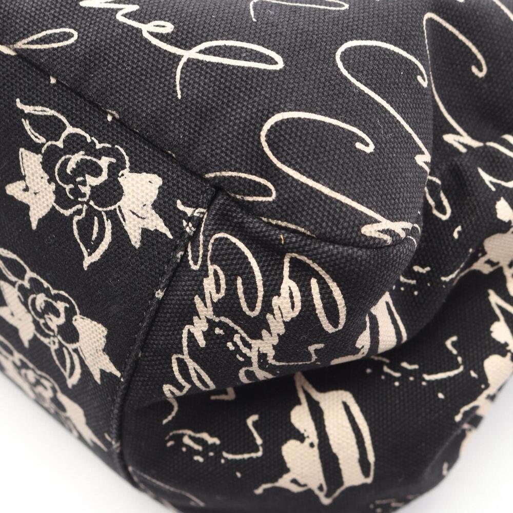 CHANEL Black Canvas Logo Tote Bag - Picture 7 of 11